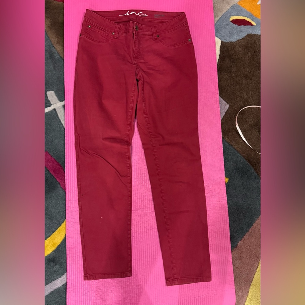 Vintage Inc brick hew Red low rise Skinny leg / curvy fit cotton Jeans size 10